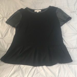 Ann Taylor LOFT faux leather shirt
